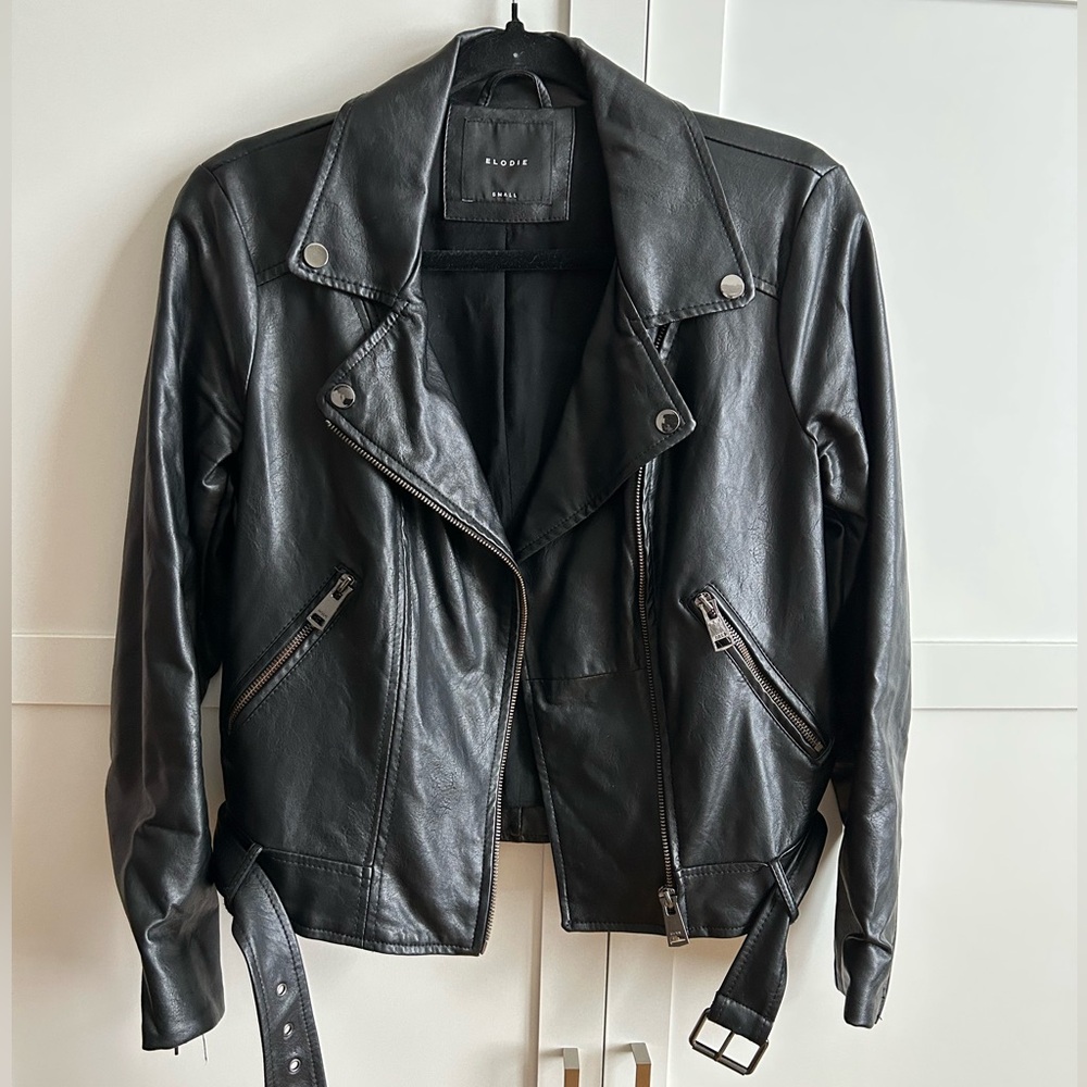 Elodie Black Vegan Leather Jacket | Small